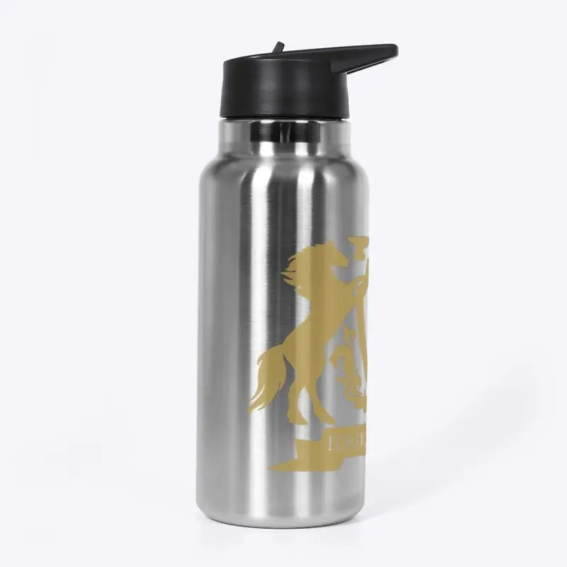 IHS Water Bottle Gold Crest